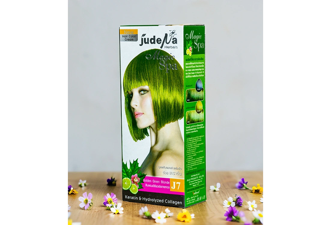 ครีมย้อมสีผมสีบลอนด์เขียวประกายทอง