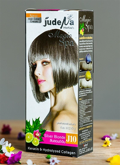 ครีมย้อมสีผมสีบลอนด์เงิน J10 จูดีน่า