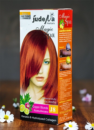 ครีมย้อมสีผมสีน้ำตาลคาลาเมลอมเบส J18 จูดีน่า