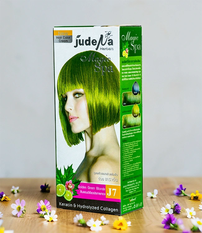 ครีมย้อมสีผมสีบลอนด์เขียวประกายทอง